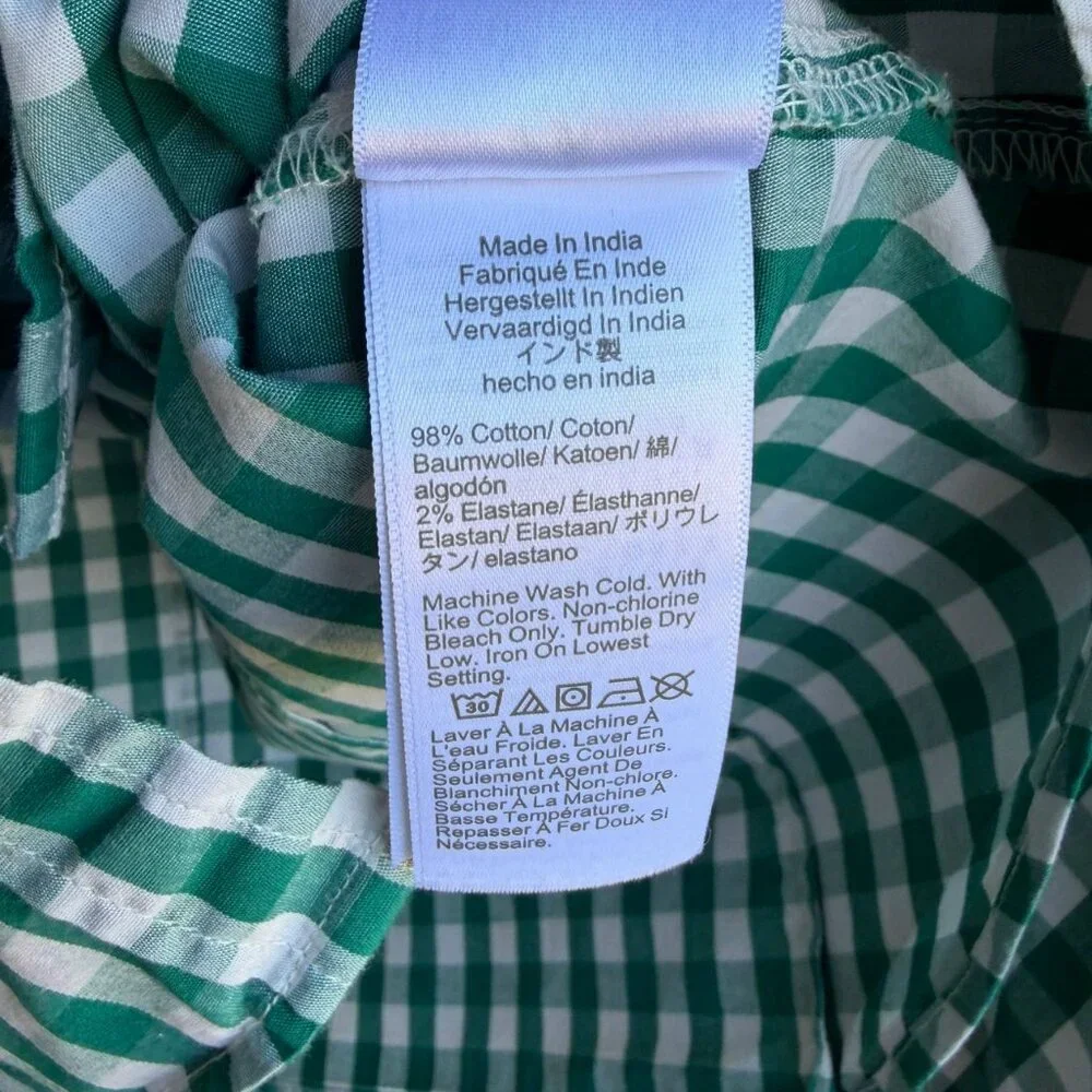 J. Crew Teal Green and White Gingham Button-Down Shirt - Picture 4 of 8